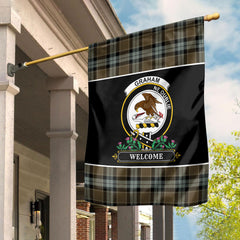 Graham of Menteith Weathered Tartan Crest Garden Flag - Welcome Style