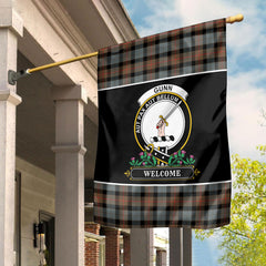 Gunn Weathered Tartan Crest Garden Flag - Welcome Style