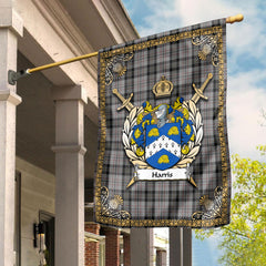 Harris Tartan Crest Garden Flag - Celtic Thistle Style