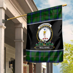 Henderson Modern Tartan Crest Garden Flag - Welcome Style