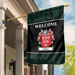 Ireland Tartan Crest Black Garden Flag