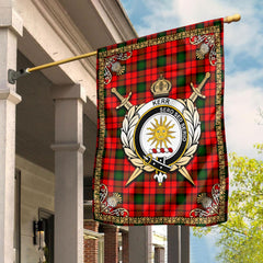 Kerr Modern Tartan Crest Garden Flag - Celtic Thistle Style