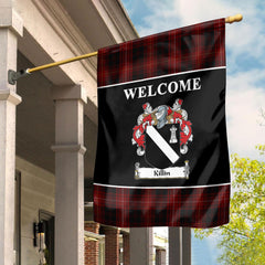 Killin Tartan Crest Black Garden Flag