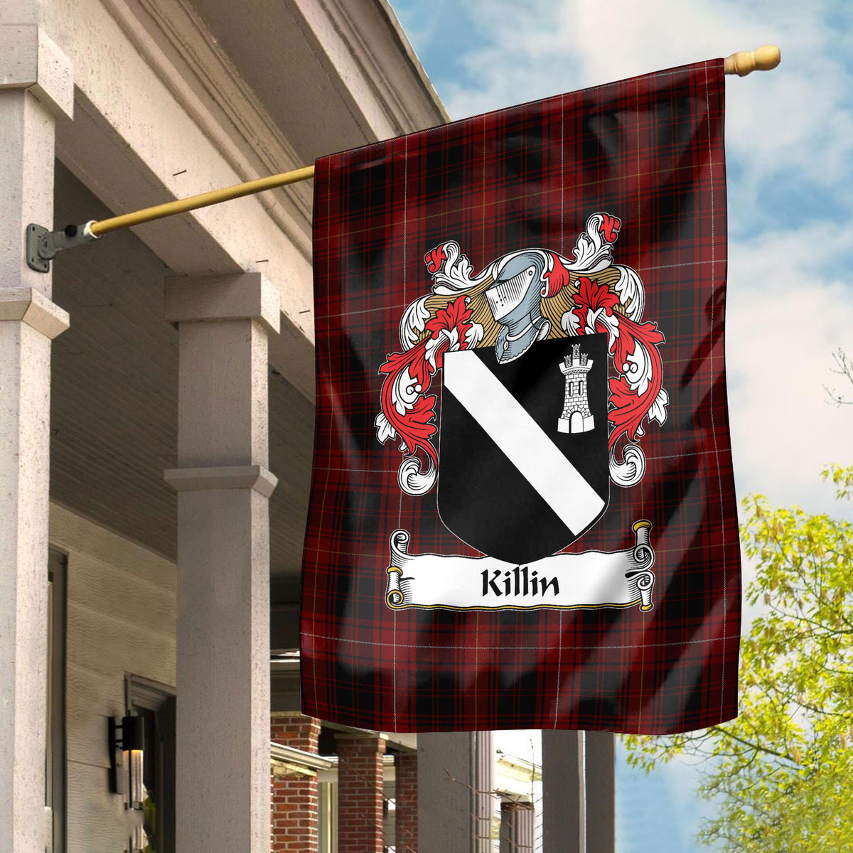 Killin Tartan Crest Garden Flag