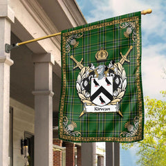 Kirwan Tartan Crest Garden Flag - Celtic Thistle Style