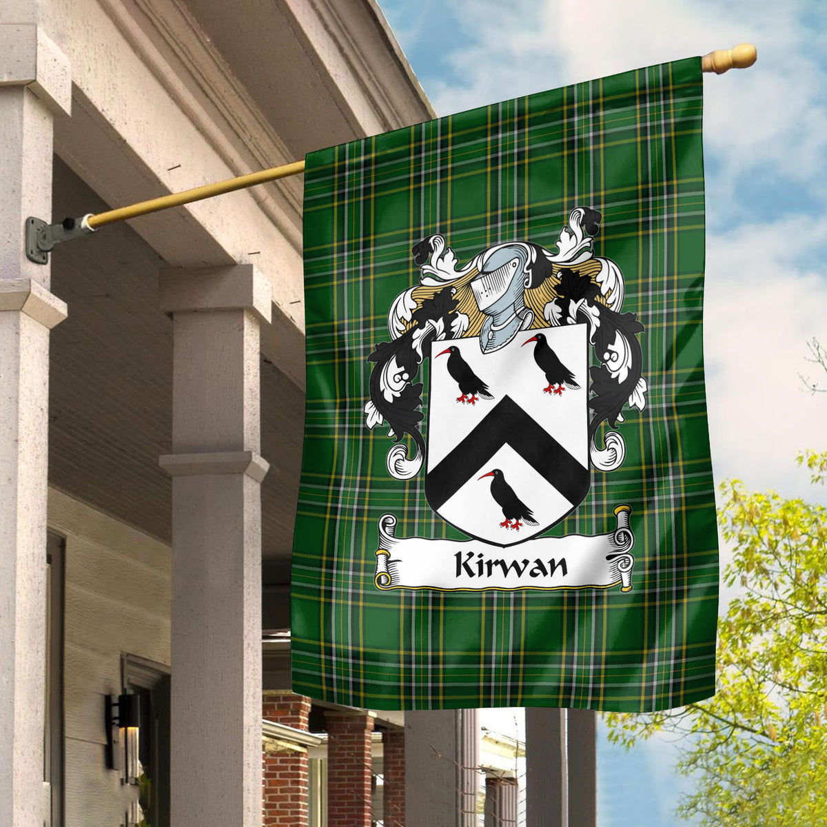 Kirwan Tartan Crest Garden Flag