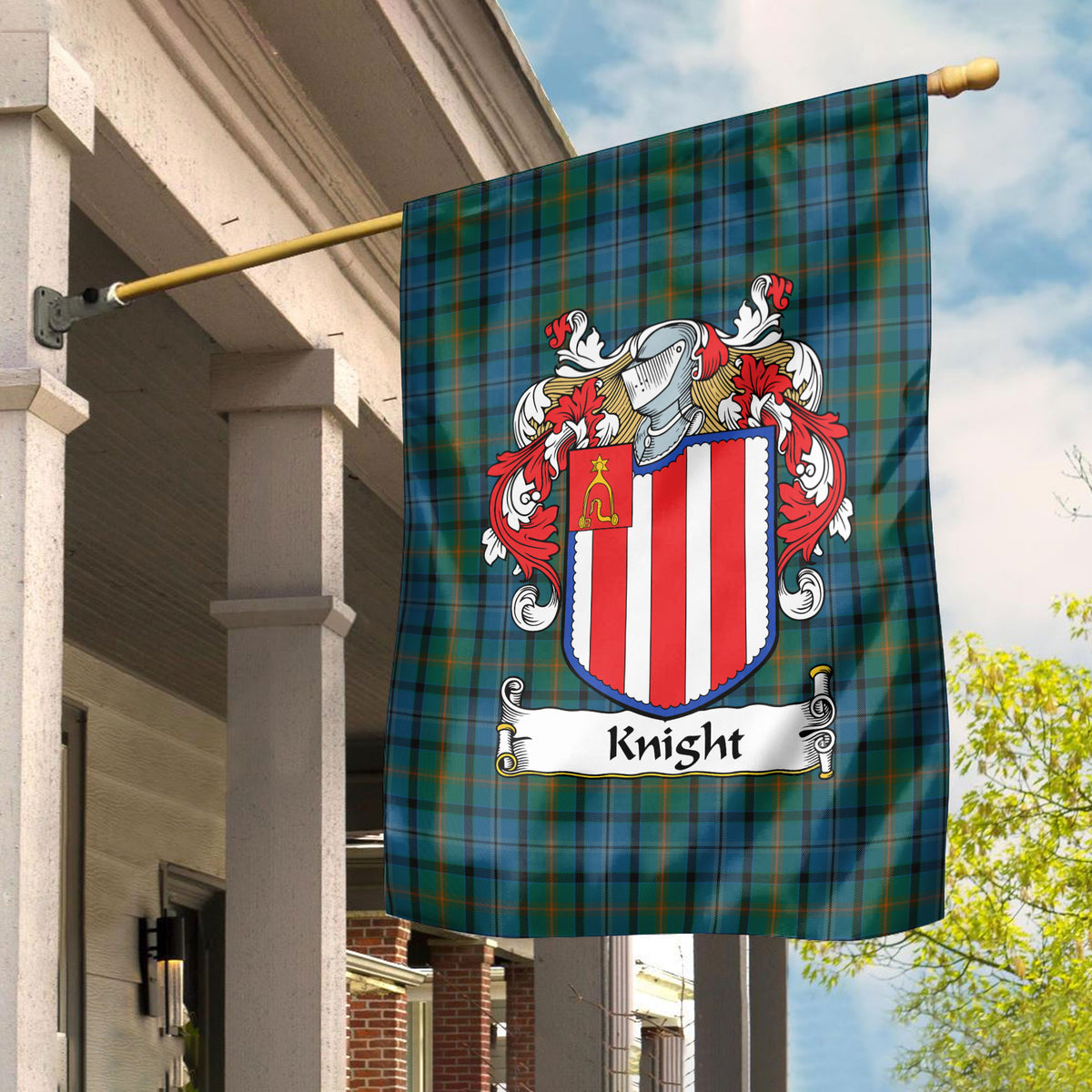 Knight Tartan Crest Garden Flag