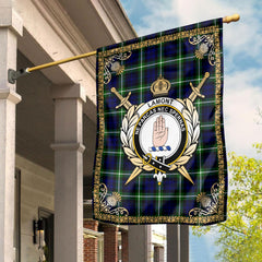 Lamont Modern Tartan Crest Garden Flag - Celtic Thistle Style