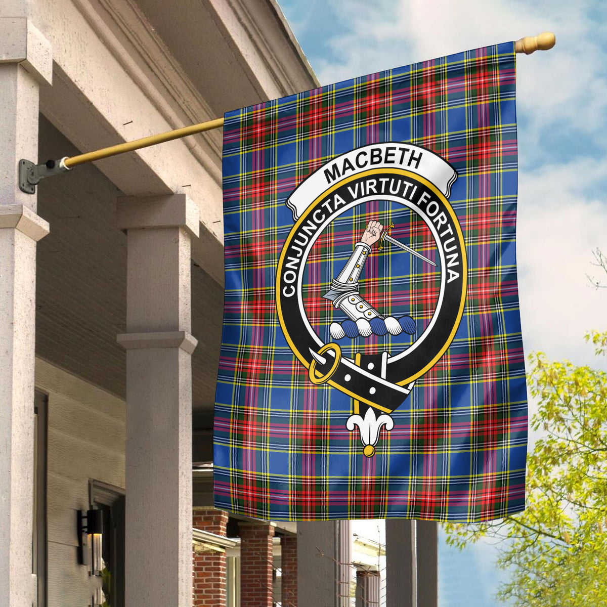 MacBeth Modern Tartan Crest Garden Flag