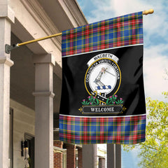 MacBeth Modern Tartan Crest Garden Flag - Welcome Style