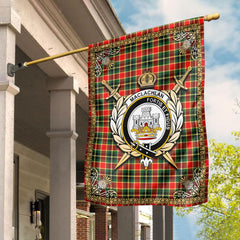 MacLachlan Hunting Modern Tartan Crest Garden Flag - Celtic Thistle Style