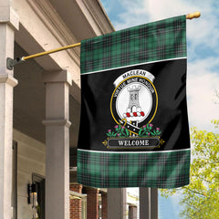 MacLean Hunting Ancient Tartan Crest Garden Flag - Welcome Style