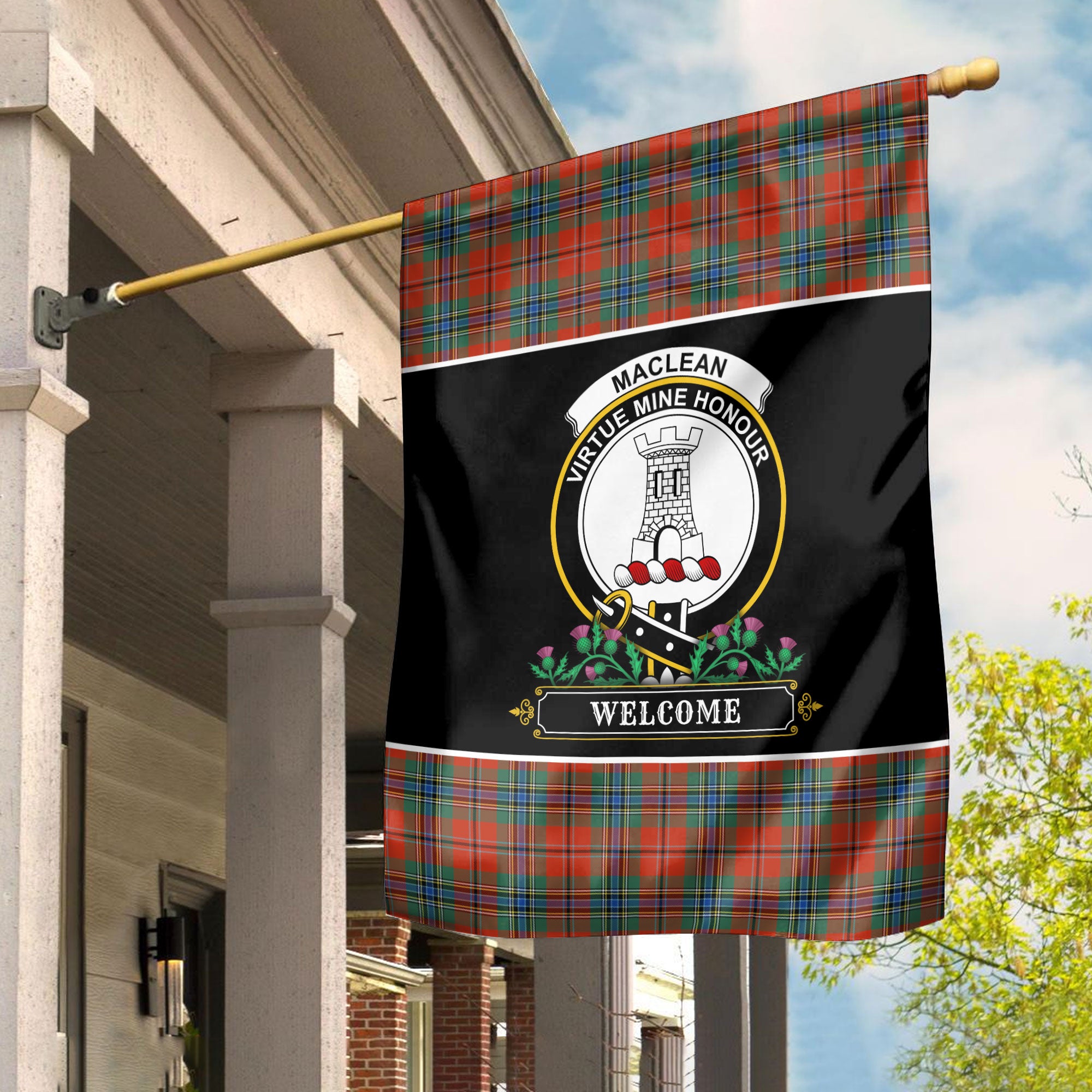 MacLean of Duart Ancient Tartan Crest Garden Flag - Welcome Style