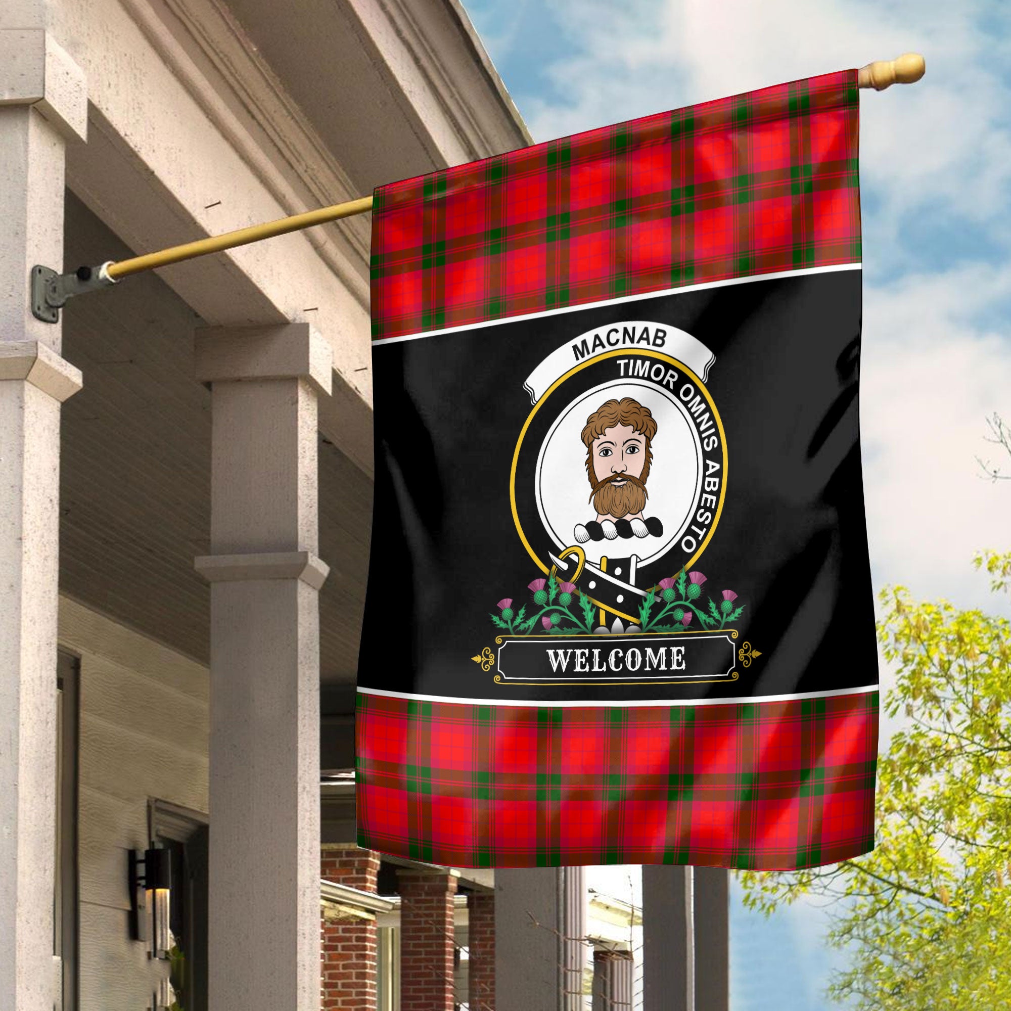 MacNab Modern Tartan Crest Garden Flag - Welcome Style