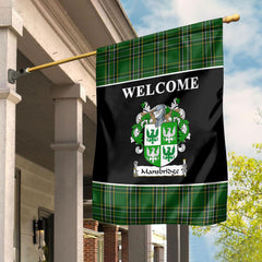 Mansbridge Tartan Crest Black Garden Flag