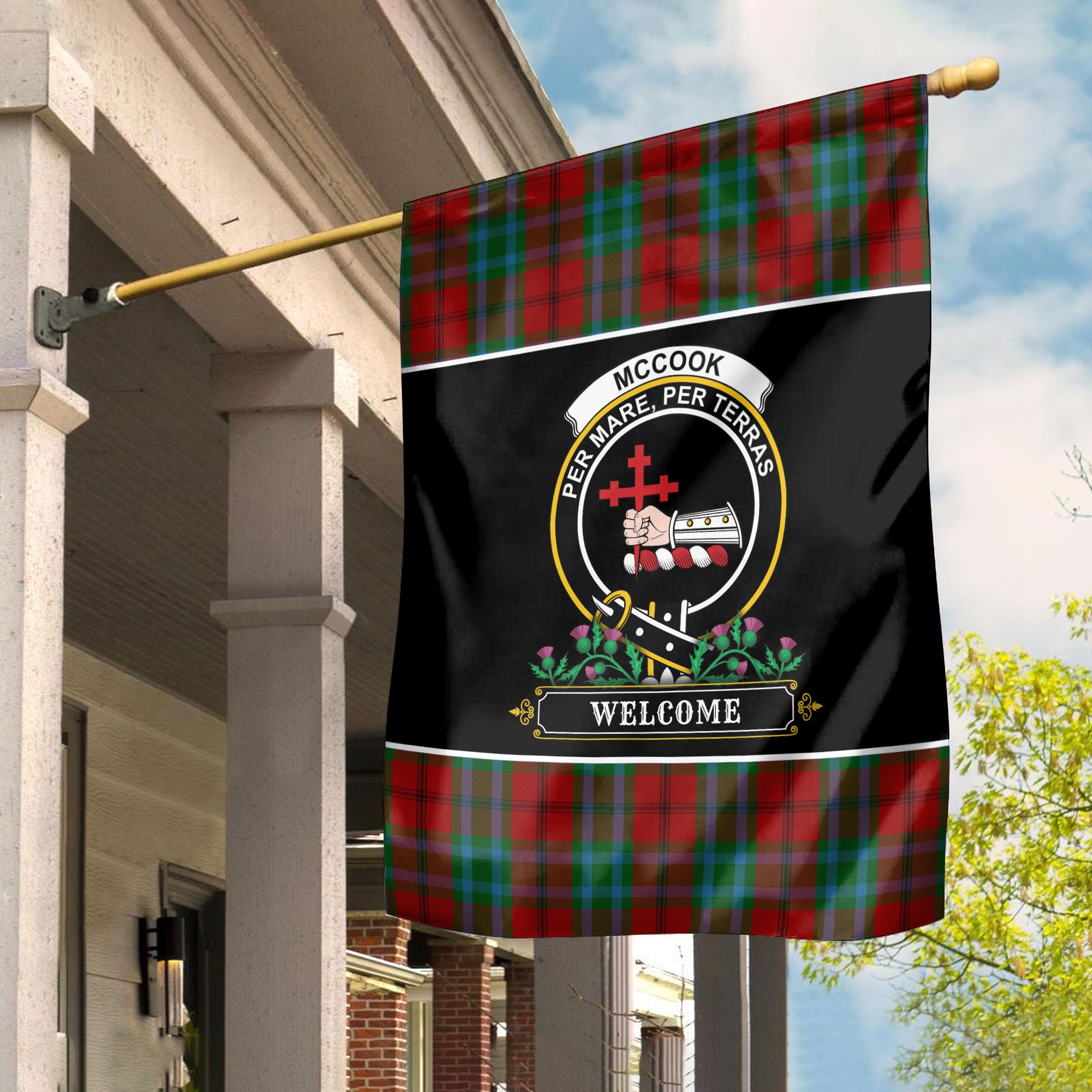 McCook Tartan Crest Garden Flag - Welcome Style