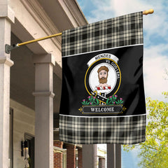 Menzies Black _ White Ancient Tartan Crest Garden Flag - Welcome Style