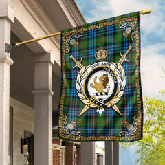 Newlands Tartan Crest Garden Flag - Celtic Thistle Style