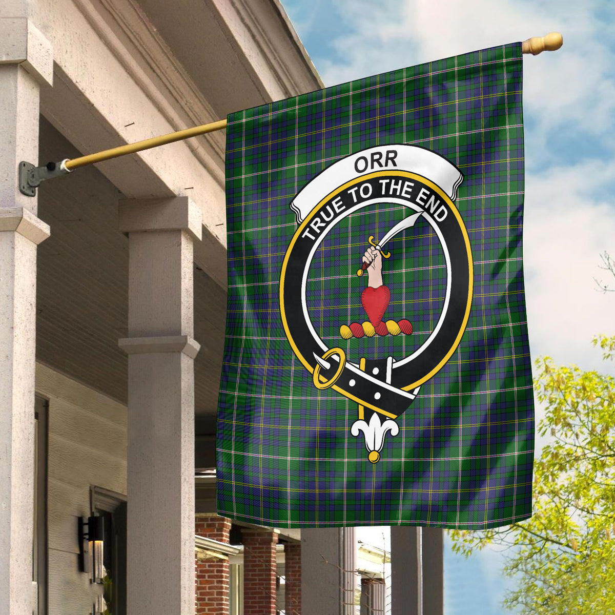 Orr Tartan Crest Garden Flag