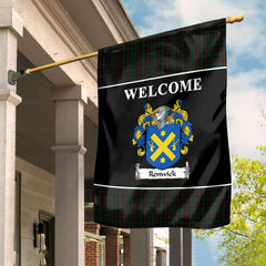 Renwick Tartan Crest Black Garden Flag