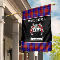 Richardson Tartan Crest Black Garden Flag