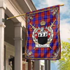 Richardson Tartan Crest Garden Flag - Celtic Thistle Style