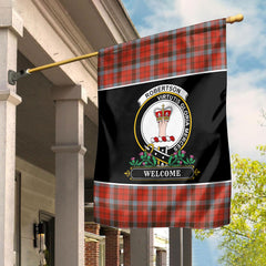 Robertson Weathered Tartan Crest Garden Flag - Welcome Style