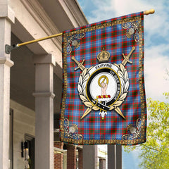 Skirving Tartan Crest Garden Flag - Celtic Thistle Style