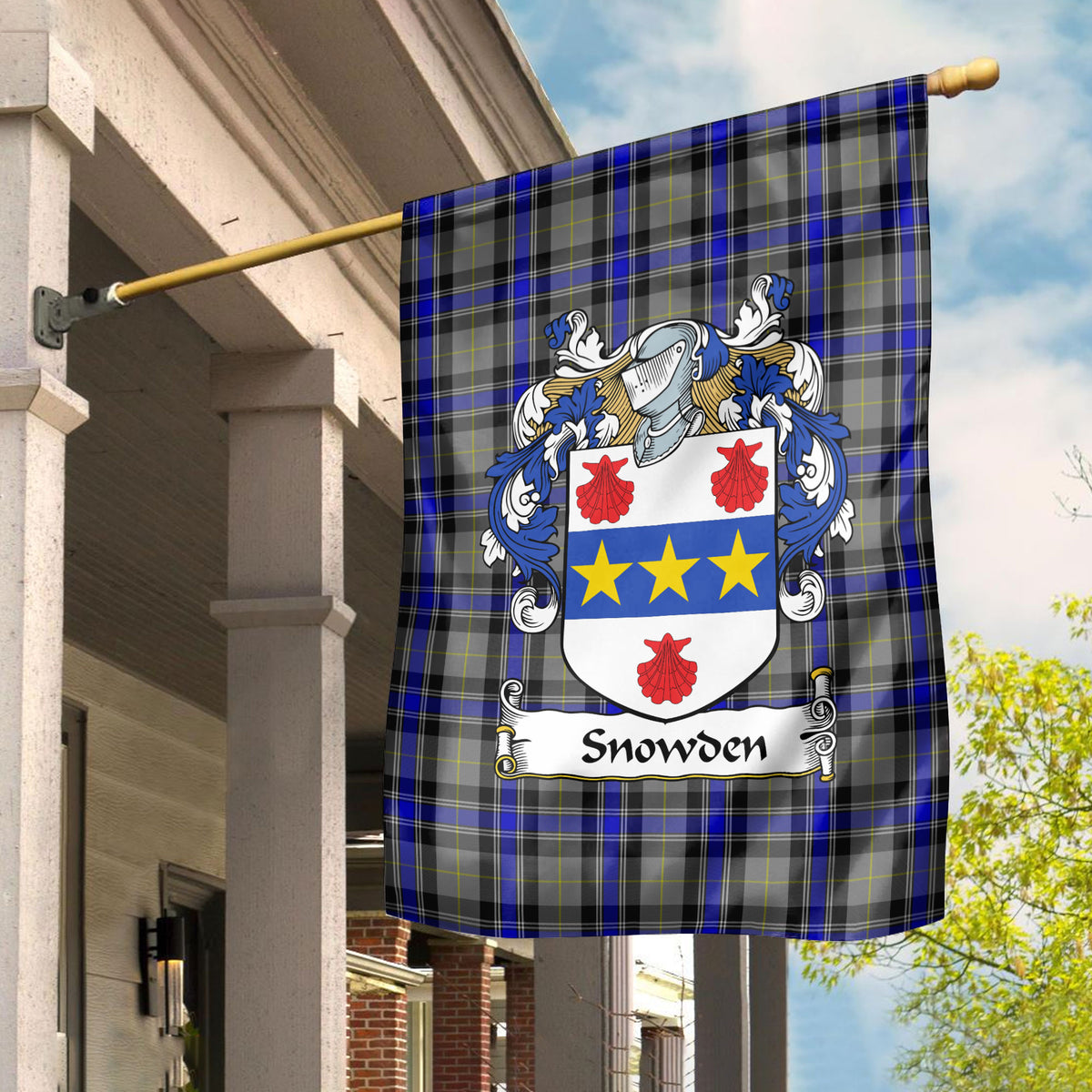 Snowden Tartan Crest Garden Flag