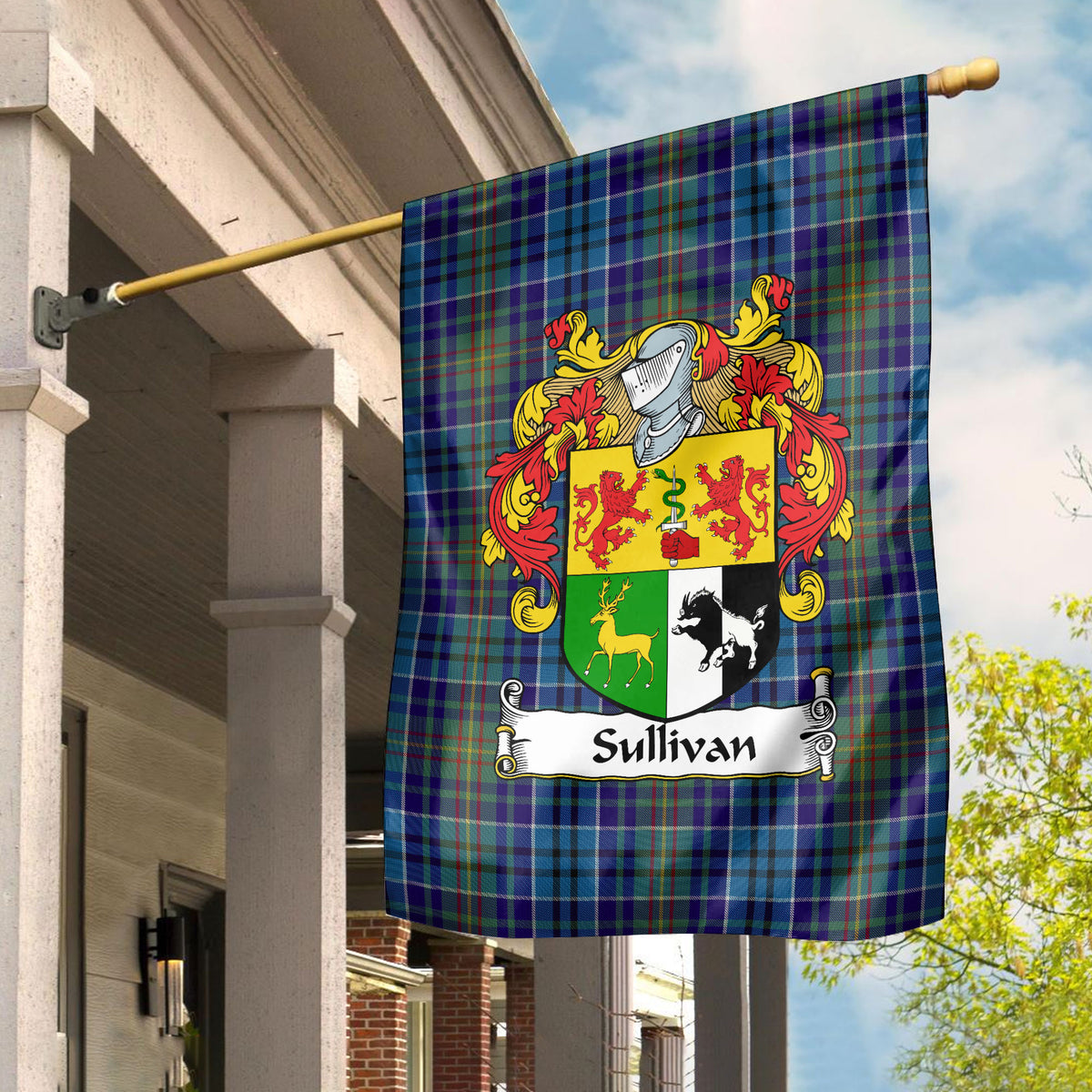 Sullivan Tartan Crest Garden Flag