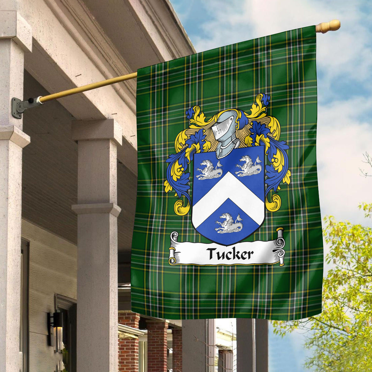 Tucker Tartan Crest Garden Flag