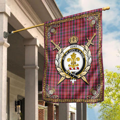 Udny Tartan Crest Garden Flag - Celtic Thistle Style