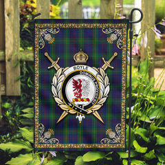 Boyle Tartan Crest Garden Flag - Celtic Thistle Style