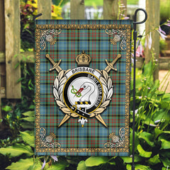 Brisbane Tartan Crest Garden Flag - Celtic Thistle Style