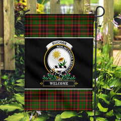 Buchan Modern Tartan Crest Garden Flag - Welcome Style