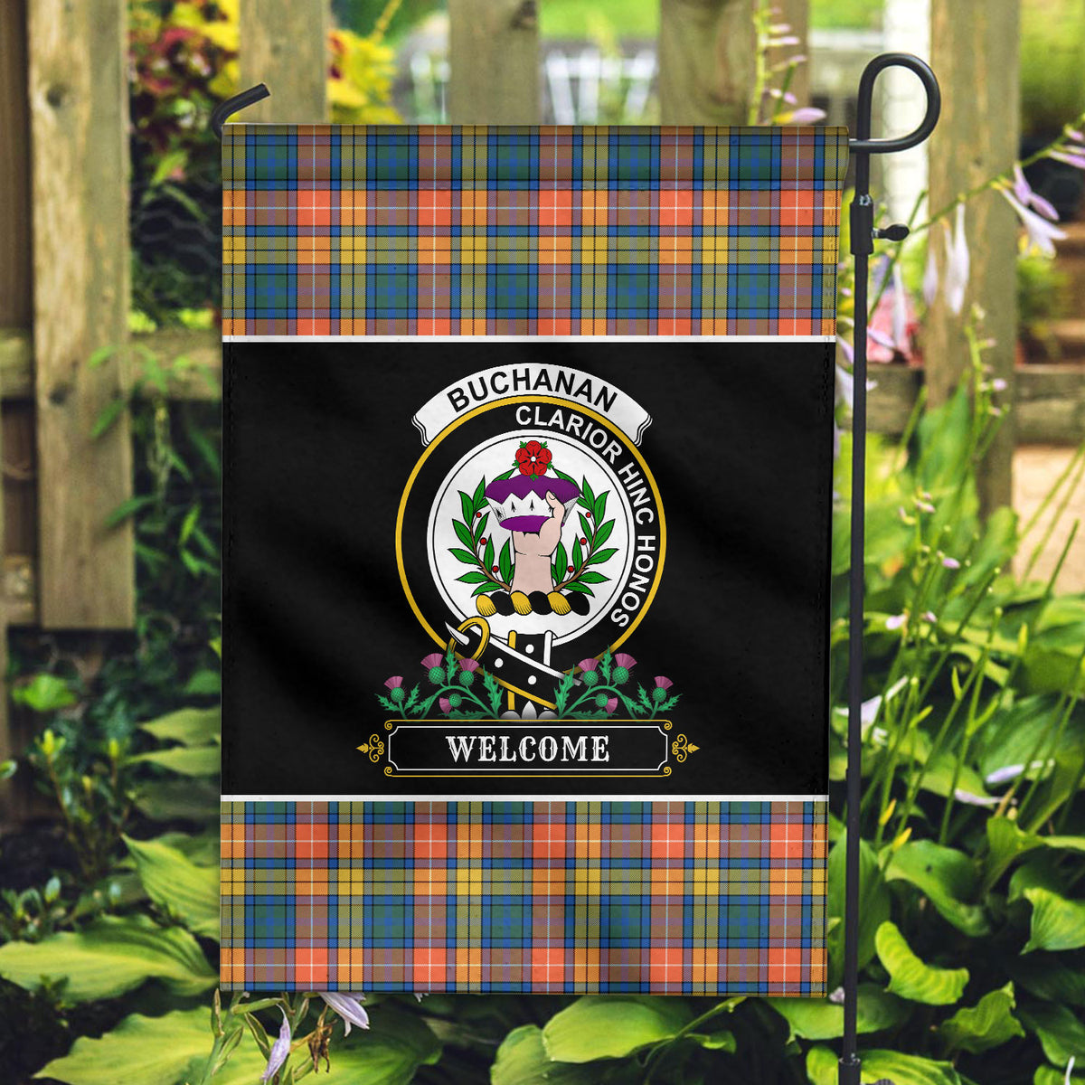 Buchanan Ancient Tartan Crest Garden Flag - Welcome Style