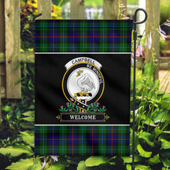 Campbell of Cawdor Modern Tartan Crest Garden Flag - Welcome Style