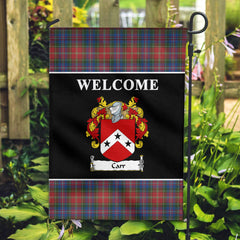 Carr Tartan Crest Black Garden Flag