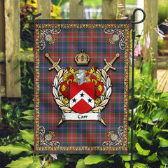 Carr Tartan Crest Garden Flag - Celtic Thistle Style