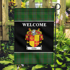 Cross Tartan Crest Black Garden Flag