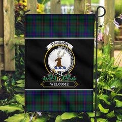 Davidson Modern Tartan Crest Garden Flag - Welcome Style