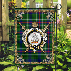 Duncan Modern Tartan Crest Garden Flag - Celtic Thistle Style