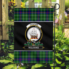 Duncan Modern Tartan Crest Garden Flag - Welcome Style