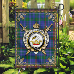 Edmonstone Tartan Crest Garden Flag - Celtic Thistle Style