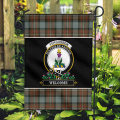 Fergusson Weathered Tartan Crest Garden Flag - Welcome Style