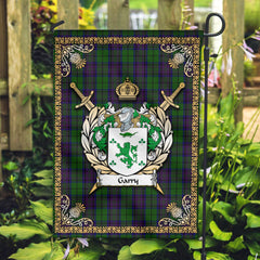 Gary Tartan Crest Garden Flag - Celtic Thistle Style