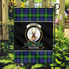 Gordon Modern Tartan Crest Garden Flag - Welcome Style