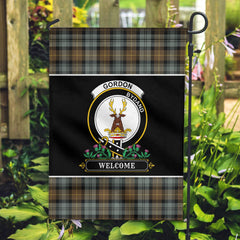 Gordon Weathered Tartan Crest Garden Flag - Welcome Style