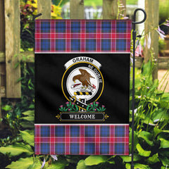 Graham of Menteith Red Tartan Crest Garden Flag - Welcome Style