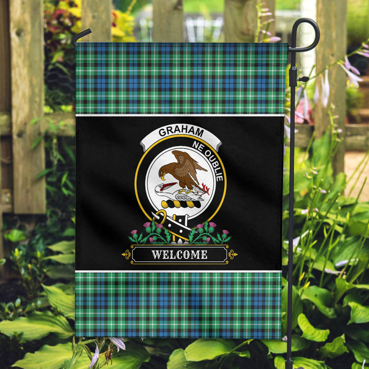 Graham of Montrose Ancient Tartan Crest Garden Flag - Welcome Style